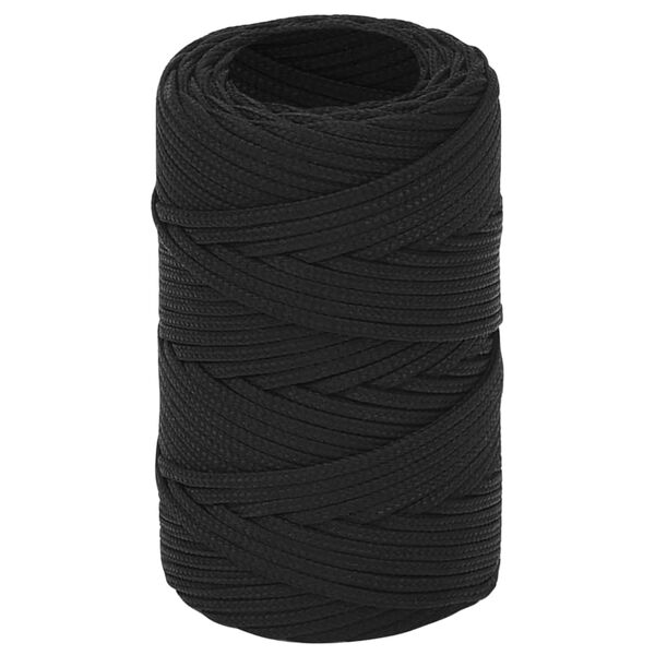 vidaXL Boat Rope Full Black 0.08 " 1640.4 ' Polypropylene