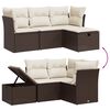 vidaXL Garden Sofa Set Brown Poly Rattan, Steel Large Modular