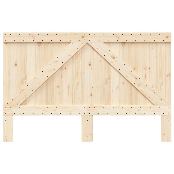 vidaXL Headboard Natural Wood Solid Pine Wood Double Headboard