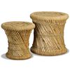 vidaXL Stool Set of 2 Natural bamboo and jute Bamboo and jute Set of 2