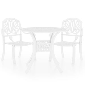 vidaXL Bistro Set White Cast Aluminum Standard Durable Bistro Set