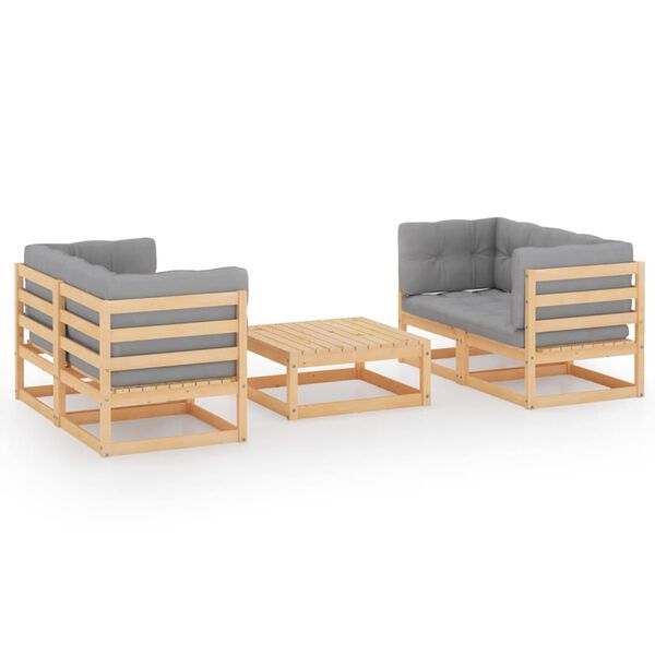 vidaXL Garden Lounge Set Pinewood Solid pinewood Seats Many
