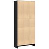vidaXL Book Cabinet Black oak 32.48 x 12.01 x 72.83 in Engineered Wood