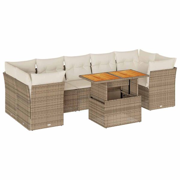vidaXL Garden Sofa Set Beige, Cream White
