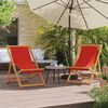 vidaXL Folding Beach Chair Set of 2 Red