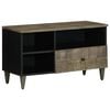 vidaXL TV Cabinet Black Solid mango wood, engineered wood Standard