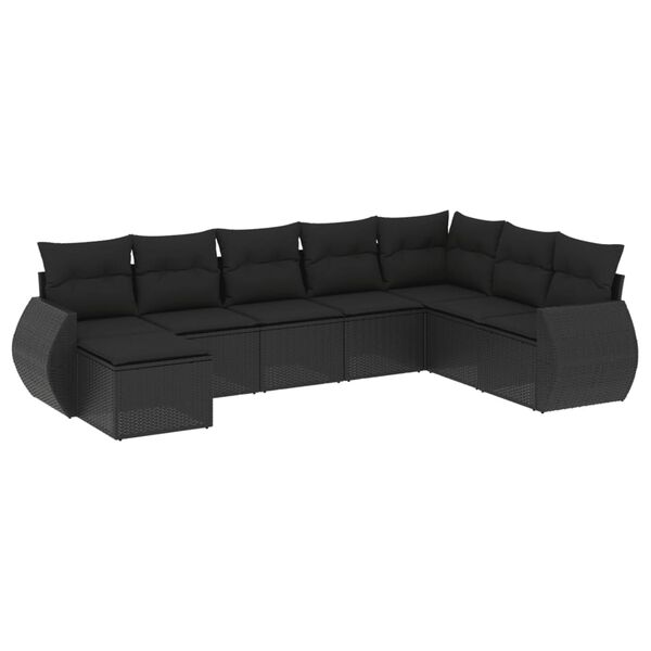 vidaXL Garden Sofa Set Black