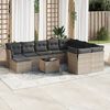 vidaXL Garden Sofa Set Grey PE Rattan Large Removable Covers