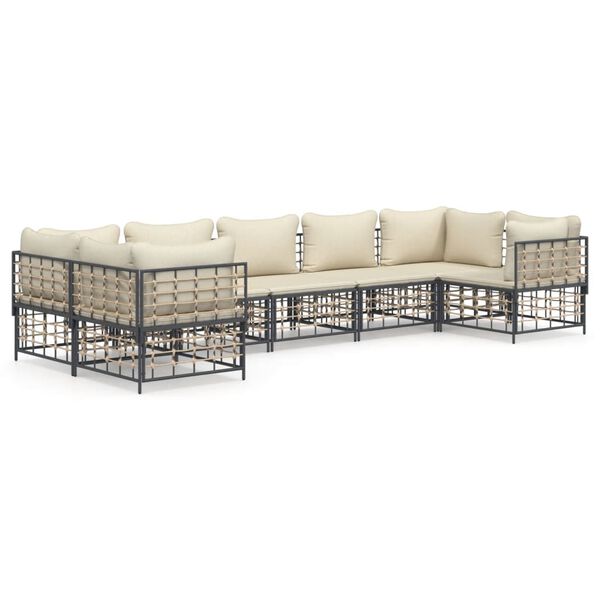 vidaXL Garden Lounge Set Anthracite, Beige