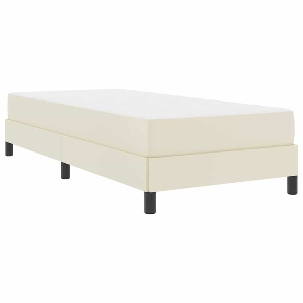 vidaXL Bed Frame with Mattress Cream 39.37 x 78.74 in Fabric