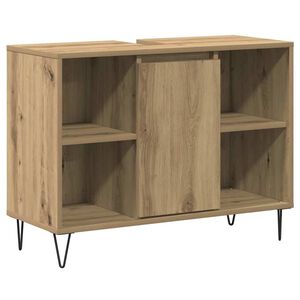 vidaXL Bathroom Cabinet with Door Artisan Oak 31.50 x 12.99 x 23.62 in