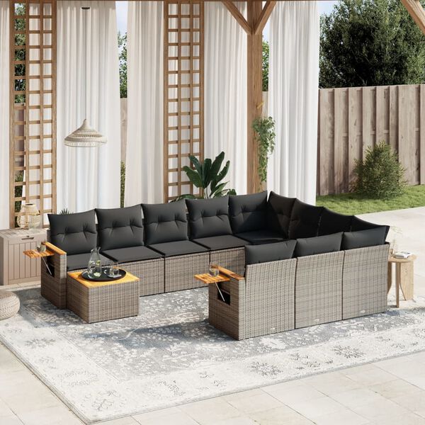 vidaXL Garden Sofa Set Grey
