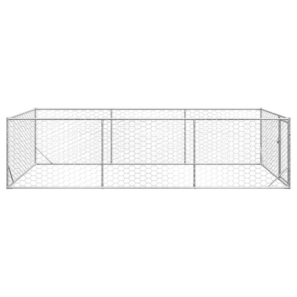vidaXL Outdoor Dog Kennel Galvanized Tough galvanized steel Large