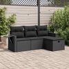 vidaXL Garden Sofa Set Black PE rattan 4 Piece set Adjustable Feet