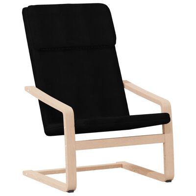 vidaXL Relaxing Chair with Footstool Black Fabric
