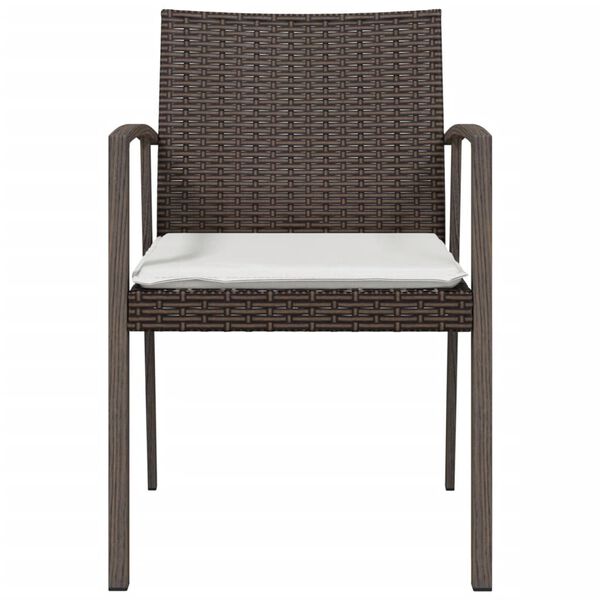 vidaXL Garden Chair Set of 2 Brown PE Rattan, Steel Standard Durable