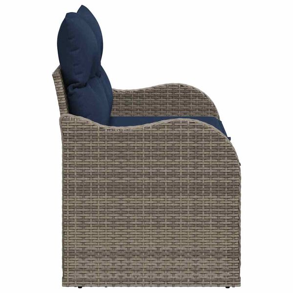 vidaXL Garden Sofa with Cushion 47.64 x 24.41 x 27.17 in Poly Rattan