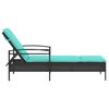 vidaXL Sun lounger Reclining Black 63 x 200 x 81cm poly rattan