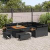 vidaXL Garden Sofa Set with Cushion 12 pcs Black