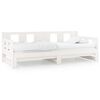 vidaXL Pull-out Day Bed White Solid pine wood 35.4 x 78.7 in mattresses
