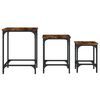 vidaXL Nesting Coffee Table Set of 3 Smoked oak Engineered wood, metal