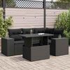 vidaXL Garden Sofa Set Black PE rattan, powder-coated steel, tempered glass