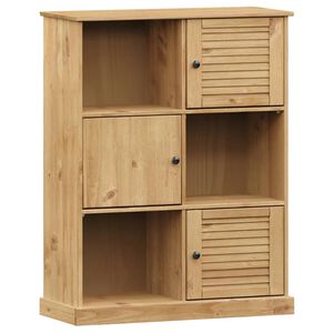 vidaXL Bookcase Honey wax finish Solid Pine Wood, Engineered Wood, Metal