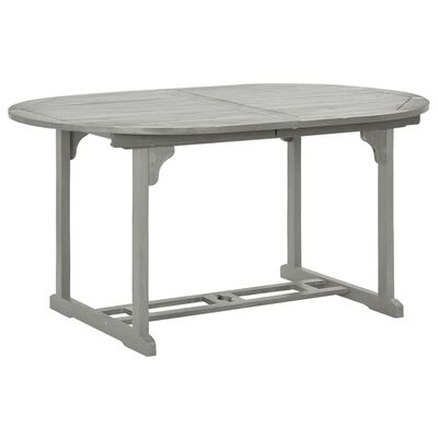 vidaXL Patio Table Gray 78.7"x39.4"x29.5" Solid Acacia Wood