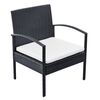 vidaXL Garden Sofa Set Black, Cream White