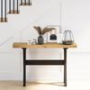 vidaXL Console Table Natural, Black Solid Pine Wood Slim, Narrow Durable