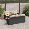 vidaXL Garden Sofa Set Black PE rattan Large Adjustable Feet