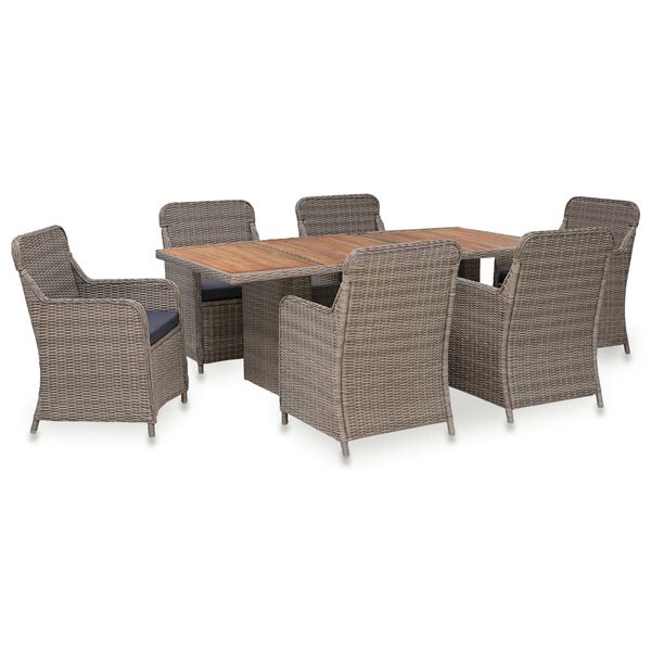 vidaXL Outdoor Dining Set Brown and dark grey