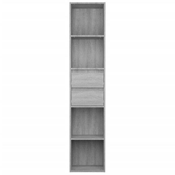 vidaXL Book Cabinet Grey Sonoma Engineered Wood Tall Book Cabinet