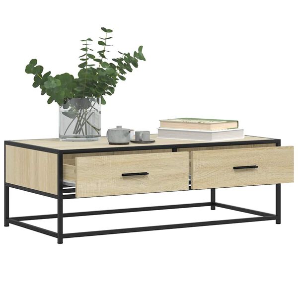 vidaXL Coffee Table Sonoma oak Engineered wood, metal