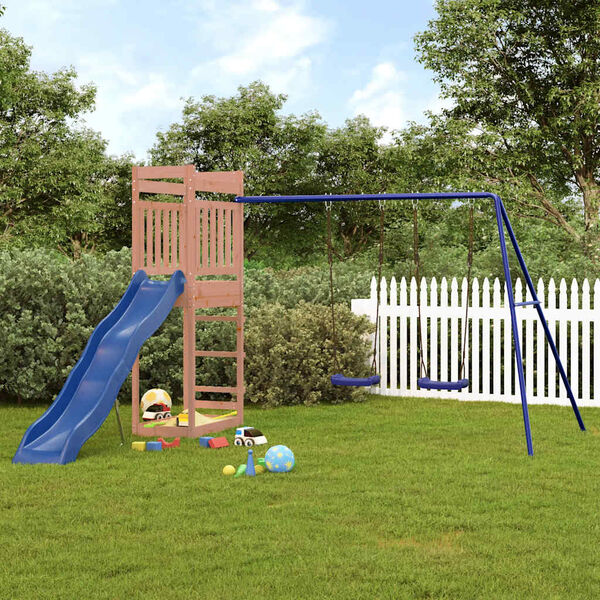 vidaXL Outdoor Playset Blue Solid Douglas Fir wood, Polypropylene Large