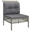 vidaXL 4 Piece Patio Lounge Set with Cushions Grey Poly Rattan