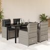 vidaXL 5 Piece Patio Dining Set with Cushions Light Grey Poly Rattan