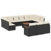 vidaXL Garden Sofa Set Black, Cream White