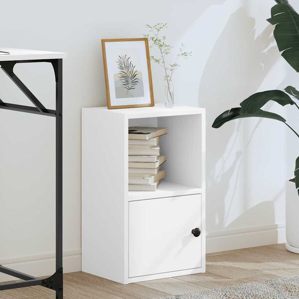 vidaXL Bookcase White Engineered wood Small Adjustable Armrests