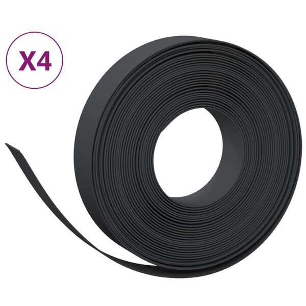 vidaXL Garden Edgings 4 pcs Black 32.8' 3.9" Polyethylene