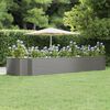 vidaXL Garden Raised Bed Grey Powder-coated steel 176 x 55.1 x 26.8 in