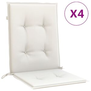 vidaXL Lowback Chair Cushion Set of 4 Melange Cream 100% Polyester Large