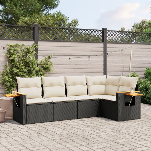 vidaXL Garden Sofa Set Black