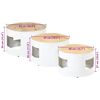 vidaXL Outdoor Bar Table Set of 3 White and natural wood Solid Mango Wood