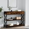 vidaXL Console Table Smoked oak Engineered wood 39.4 x 11.0 x 29.5 in
