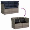vidaXL Garden Sofa Grey 48.82 x 24.41 x 27.17 in Poly rattan
