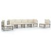 vidaXL Garden Lounge Set Anthracite Poly Rattan Modular
