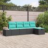vidaXL Sofa Set with Cushion 4 pcs Poly Rattan
