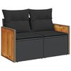 vidaXL Garden Sofa Set Black PE Rattan Medium Adjustable Feet