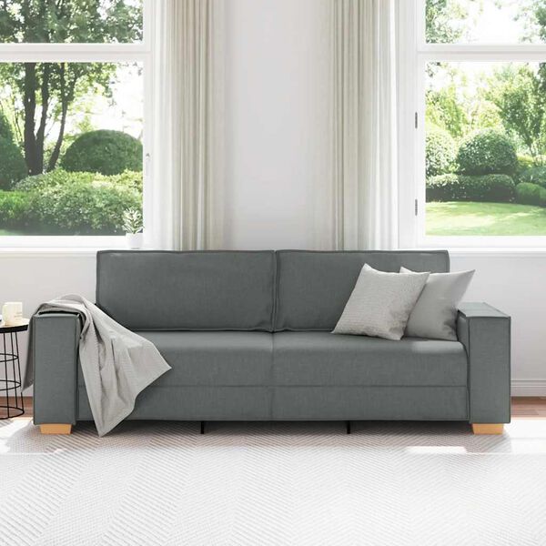 vidaXL 3-Seater Sofa Dark Grey 86.6"x30.7"x33.1" Fabric